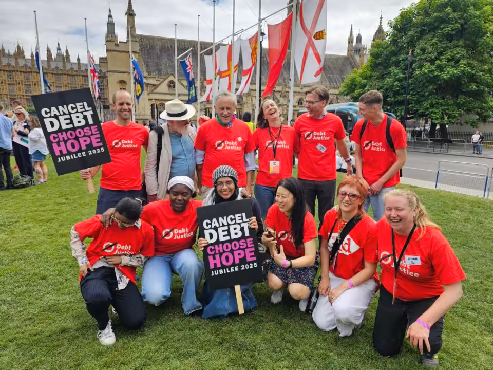 Campaigners gather on Parliament Square for a mass lobby of MPs. July 2025
